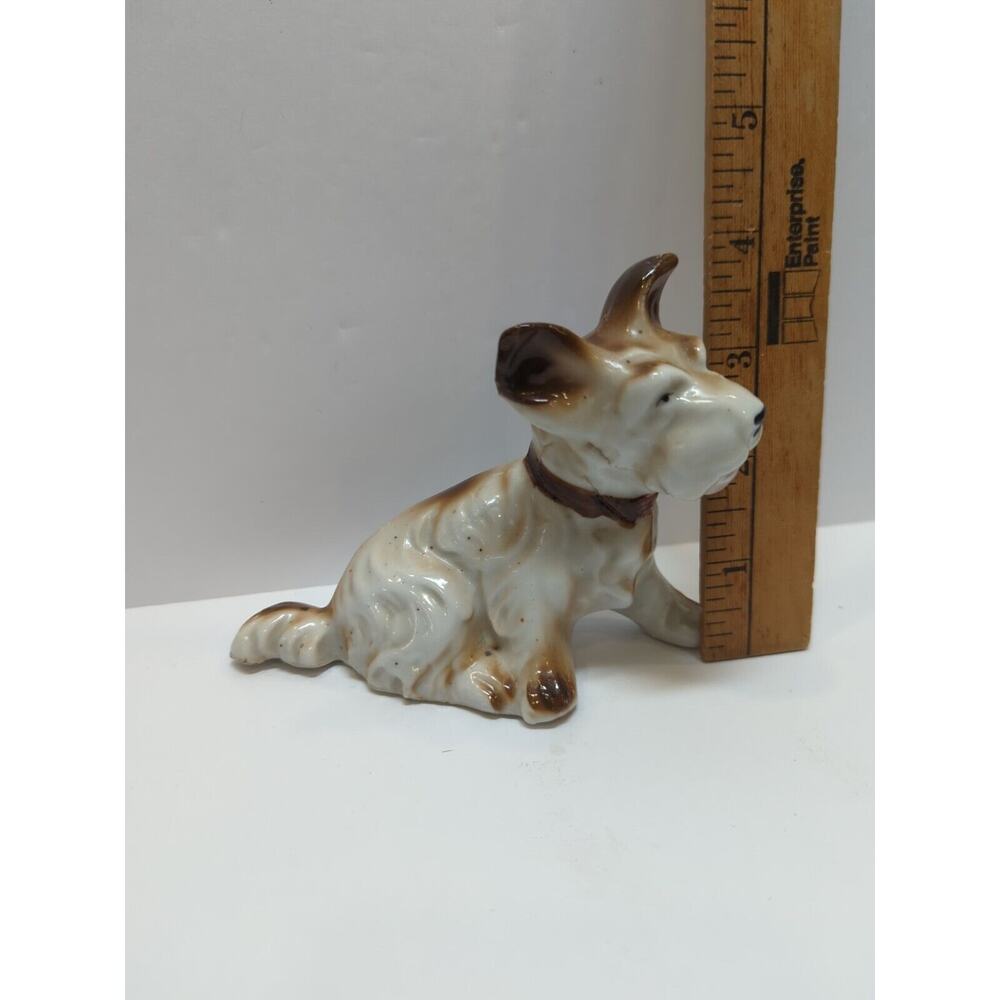 Porcelain Terrier Vintage Made In Japan Brown And White - Picture 2 of 6